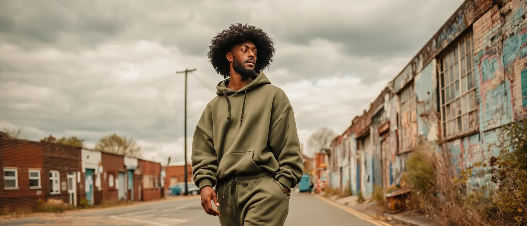 Model wearing Heavyweight Hoodie