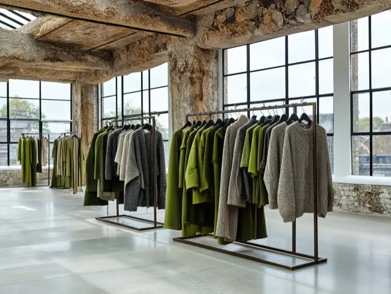 South London creative studio with garment racks