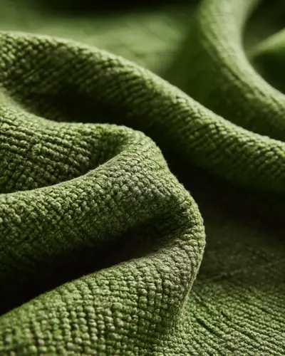 Organic cotton fleece texture close-up